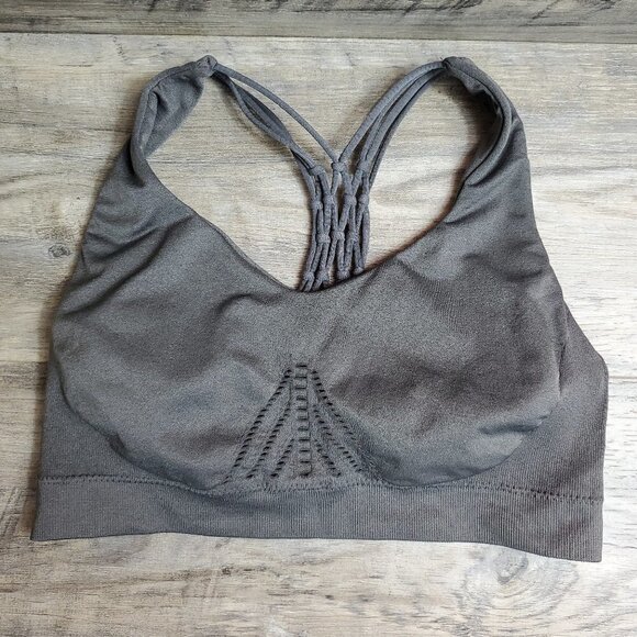 🚨005 Morera Racerback Seamless Gray Sports Bra - Picture 1 of 3